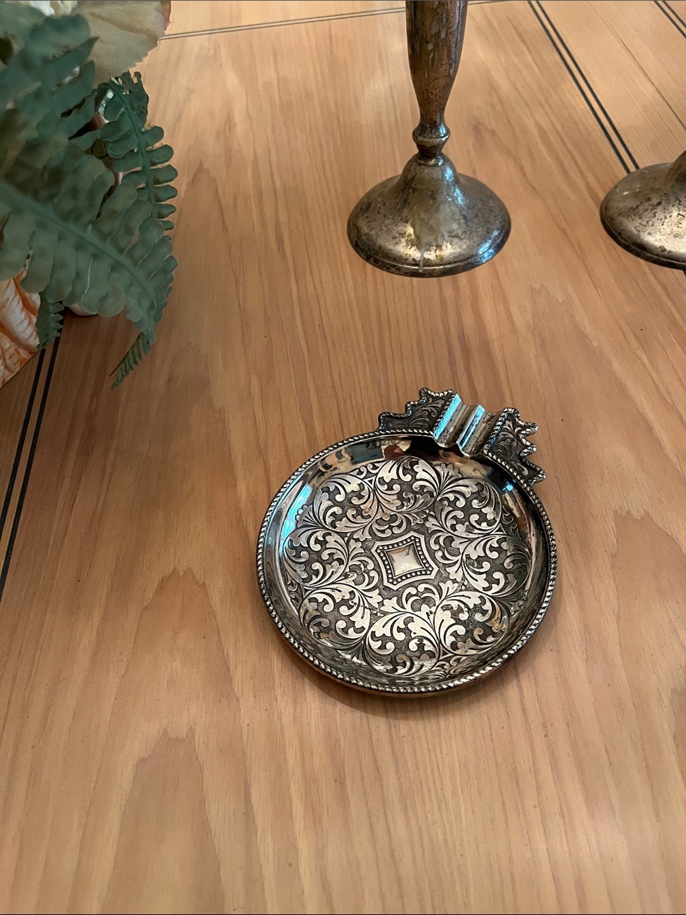 Silver plated Embossed Floral  Tray